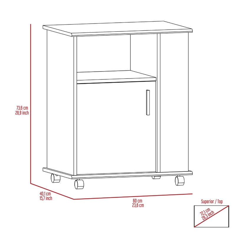 Tuhome Modern Engineered Wood Black Kit Lower Microwave Cabinet