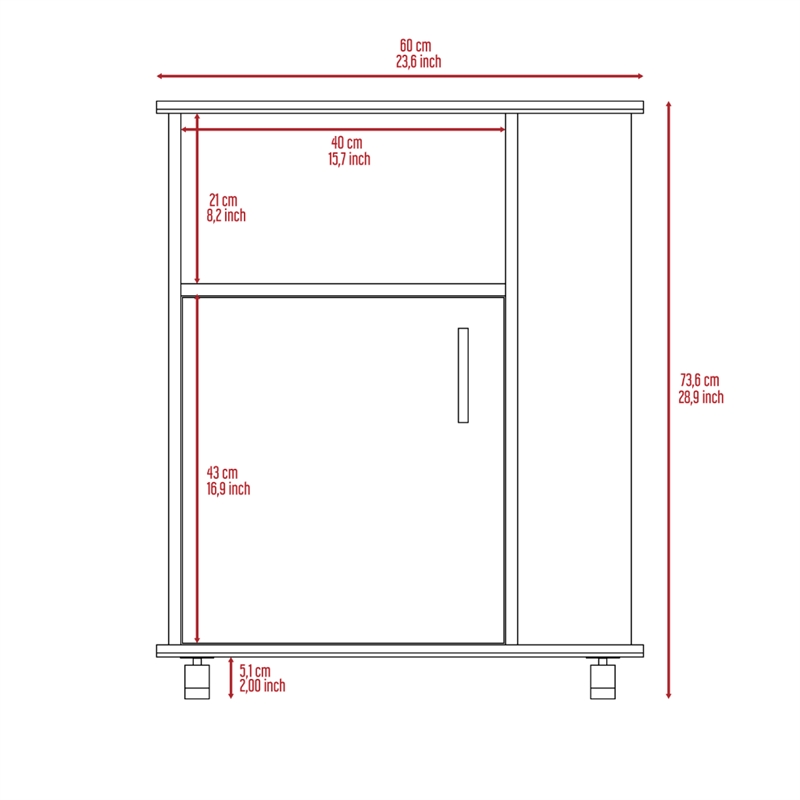 Tuhome Modern Engineered Wood Black Kit Lower Microwave Cabinet