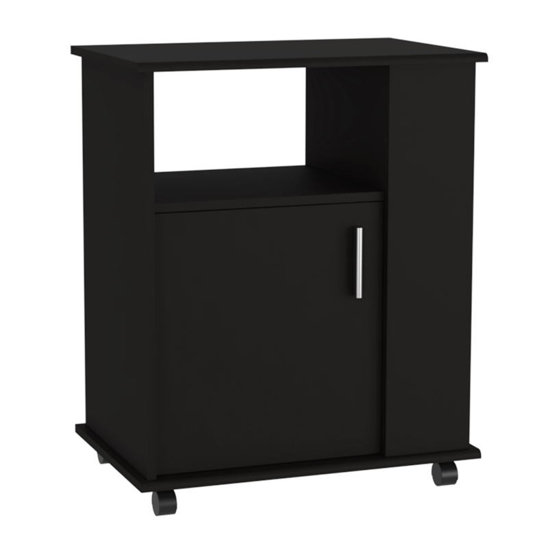 Tuhome Modern Engineered Wood Black Kit Lower Microwave Cabinet