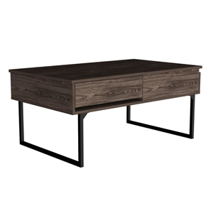 tuhome modern engineered wood brown walnut luxor lift top coffee table