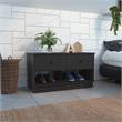 TUHOME Hamilton Storage Bench  Engineered Wood Entryway Benches in  Black