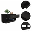 TUHOME Hamilton Storage Bench  Engineered Wood Entryway Benches in  Black