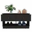 TUHOME Hamilton Storage Bench  Engineered Wood Entryway Benches in  Black