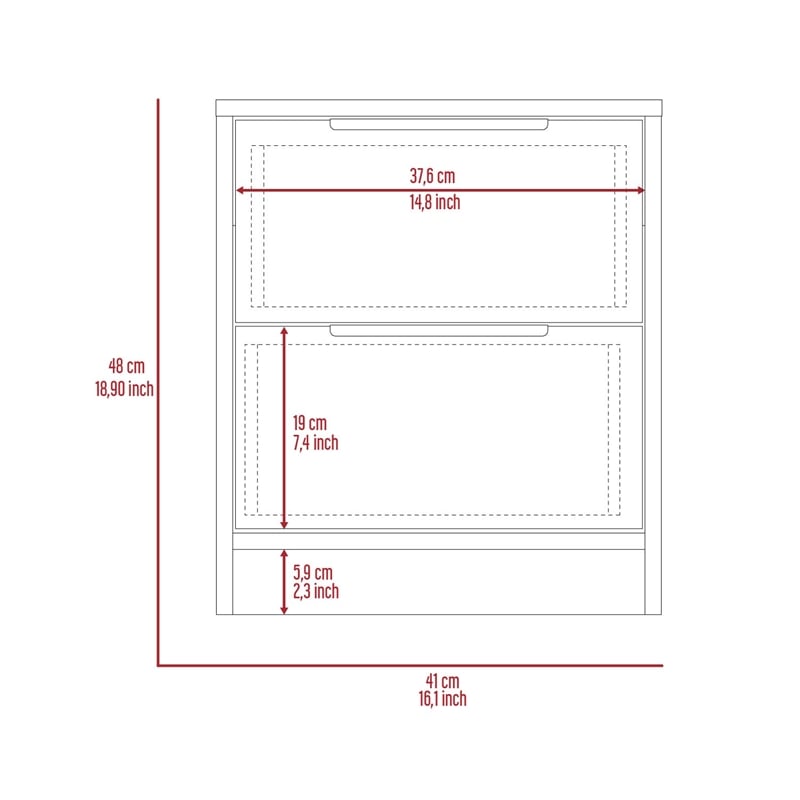 TUHOME Kaia Nightstand  Engineered Wood Nightstands in  White