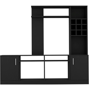 tuhome kava entertainment center - black engineered wood - for living room