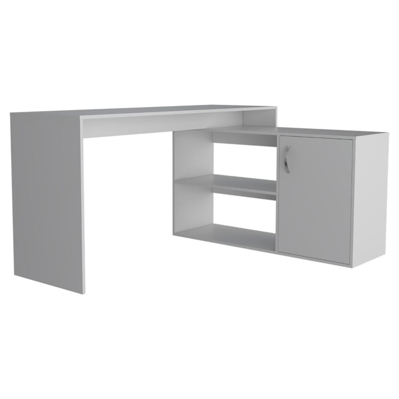 TUHOME Axis L-Shaped Desk Engineered Wood Desks in  White