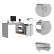 TUHOME Axis L-Shaped Desk Engineered Wood Desks in  White