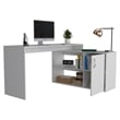 TUHOME Axis L-Shaped Desk Engineered Wood Desks in  White
