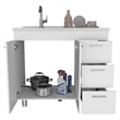 TUHOME Ferretti Base Cabinet Engineered Wood Cabinets in  White