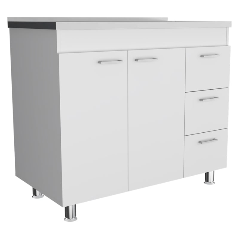 TUHOME Ferretti Base Cabinet Engineered Wood Cabinets in  White