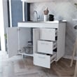 TUHOME Ferretti Base Cabinet Engineered Wood Cabinets in  White