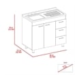 TUHOME Ferretti Base Cabinet Engineered Wood Cabinets in  White