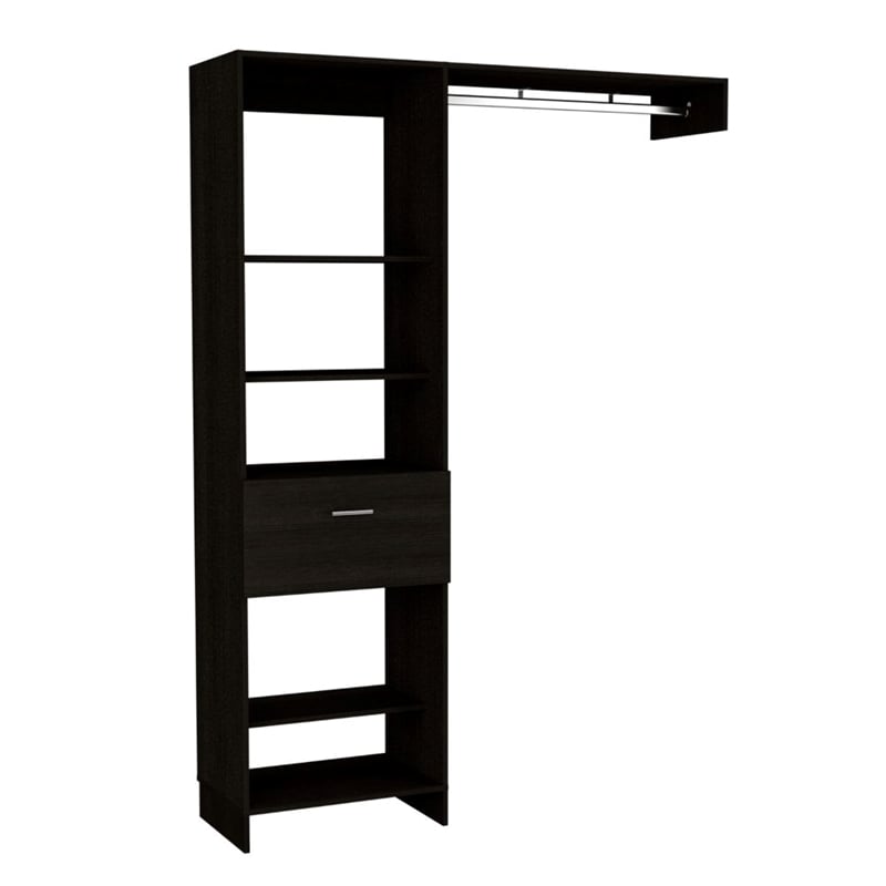 TUHOME Manchester 150 Closet System Engineered Wood Closet Systems in  Black