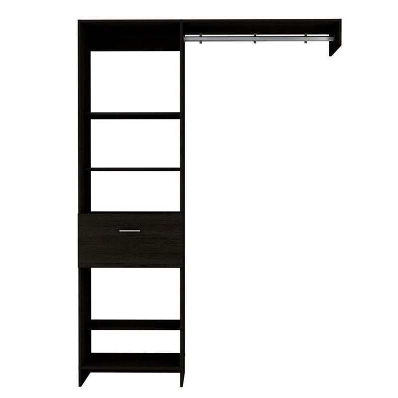 TUHOME Manchester 150 Closet System Engineered Wood Closet Systems in  Black