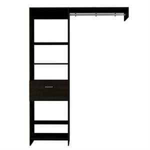 tuhome manchester 150 closet system - black engineered wood