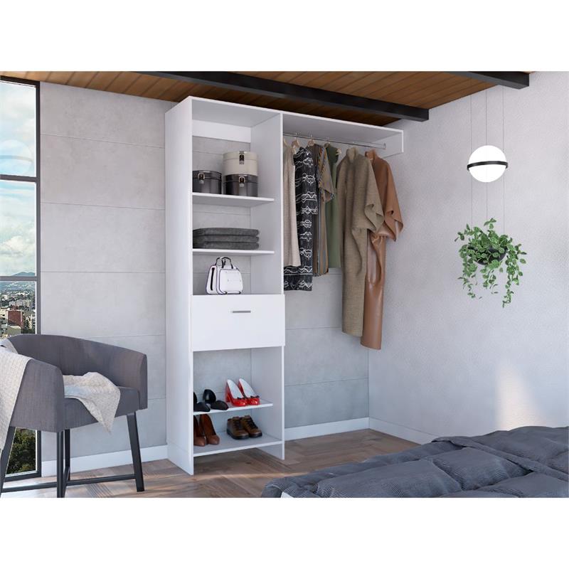 TUHOME Manchester 150 Closet System  Engineered Wood Closet Systems in  White