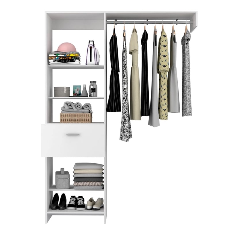 TUHOME Manchester 150 Closet System  Engineered Wood Closet Systems in  White