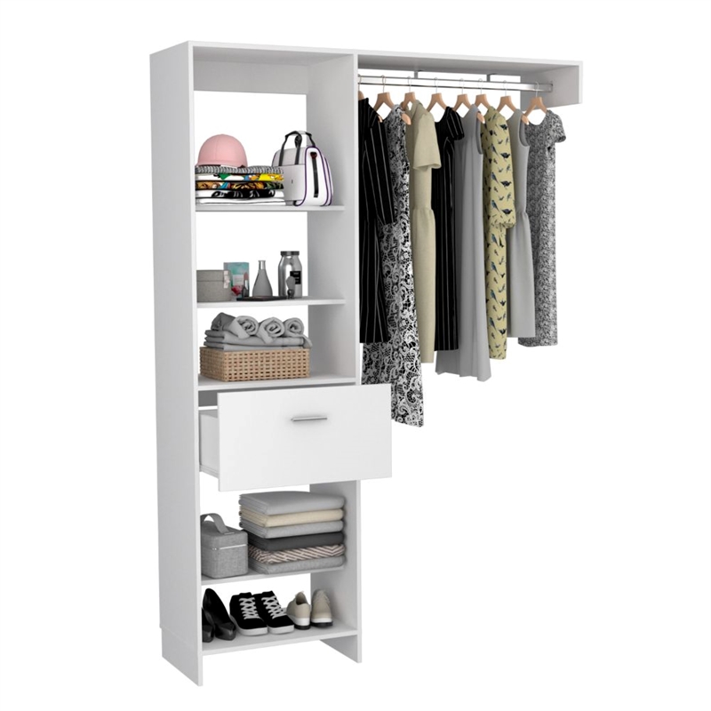 TUHOME Manchester 150 Closet System  Engineered Wood Closet Systems in  White
