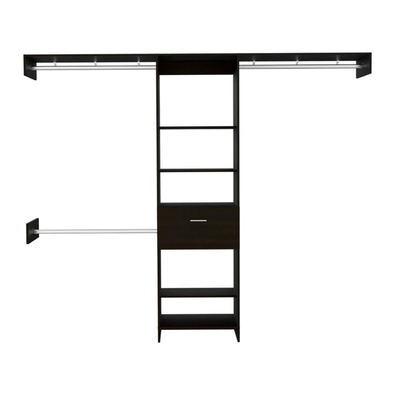TUHOME Manchester 250 Closet System -  Black - Engineered Wood