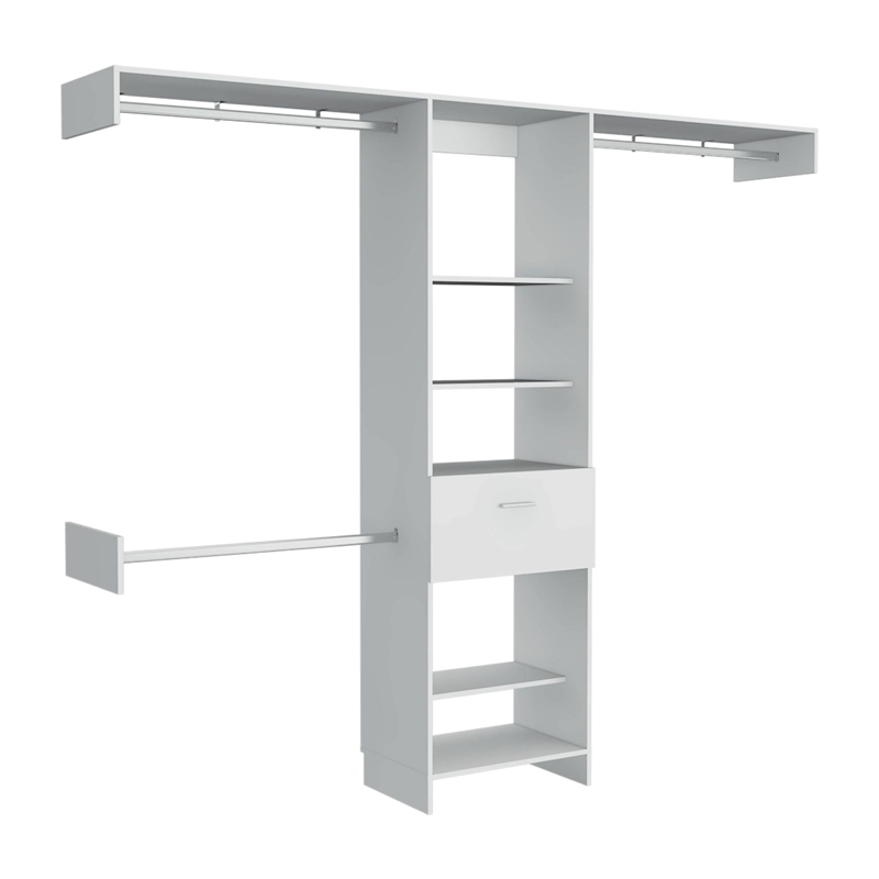 TUHOME Manchester 250 Closet System - Color White -Engineered Wood