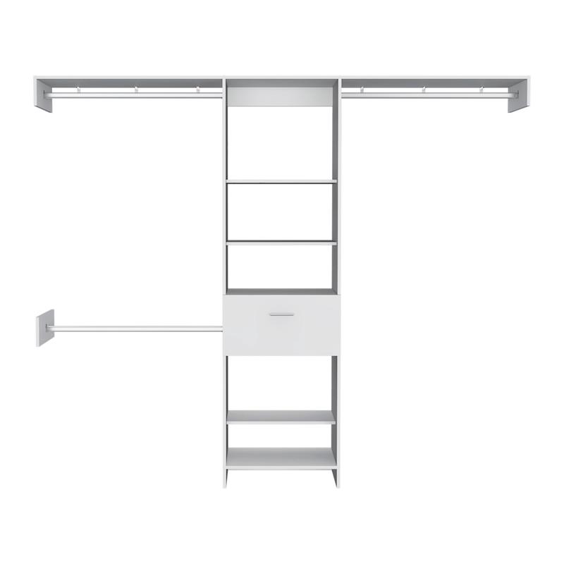 TUHOME Manchester 250 Closet System - Color White -Engineered Wood