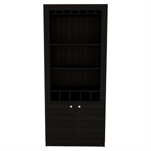 tuhome montenegro bar cabinet - black  engineered wood - for living room