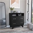 TUHOME Portanova Two Drawer Dresser - Black  Engineered Wood