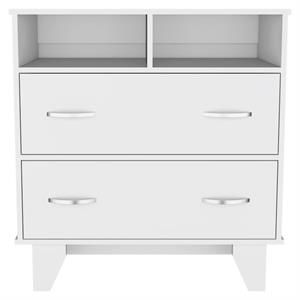 TUHOME Portanova Two Drawer Dresser - Color White - Engineered Wood