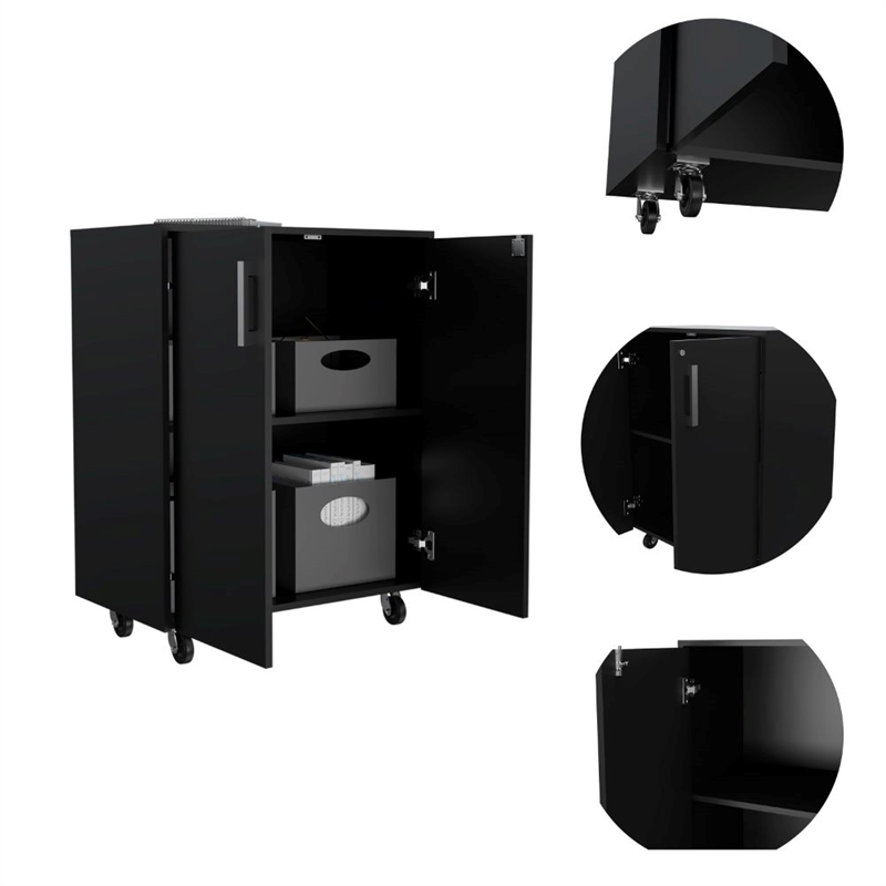 Tuhome Storage Cabinet Engineered Wood Storage Cabinets in Black