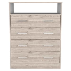 tuhome peru l four drawer dresser - light grey/white engineered wood