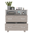 TUHOME Portanova Two Drawer Dresser - Light Gray Engineered Wood