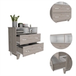 TUHOME Portanova Two Drawer Dresser - Light Gray Engineered Wood