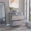 TUHOME Portanova Two Drawer Dresser - Light Gray Engineered Wood