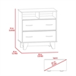 TUHOME Portanova Two Drawer Dresser - Light Gray Engineered Wood