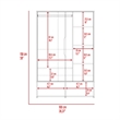 TUHOME Rosie Armoire - Multi-Color- Material Engineered Wood