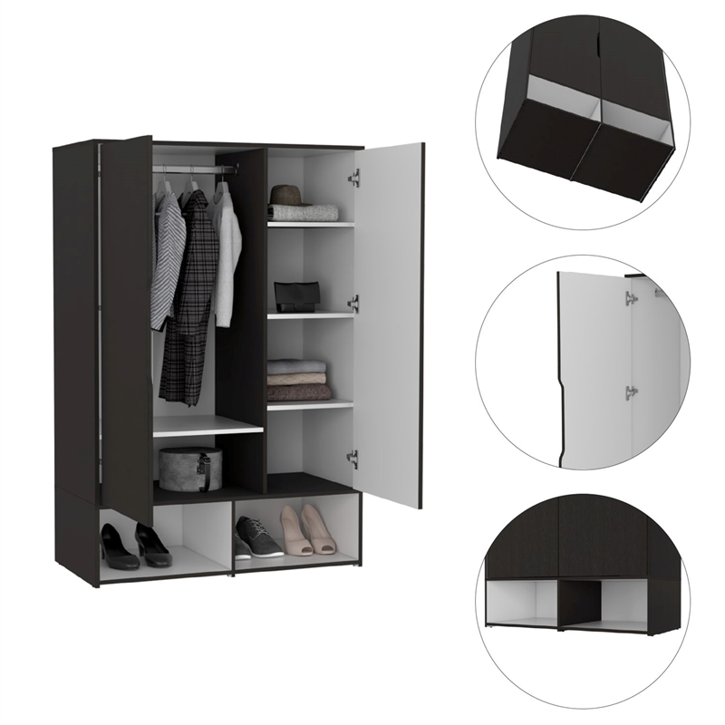 TUHOME Rosie Armoire - Multi-Color- Material Engineered Wood