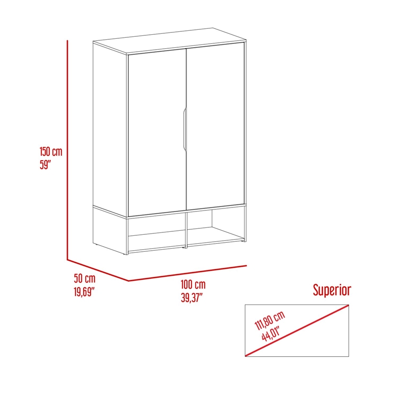 TUHOME Rosie Armoire - Multi-Color- Material Engineered Wood