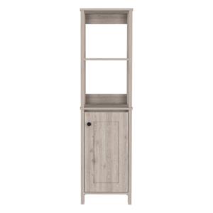 tuhome st. clair linen cabinet - light grey  engineered wood