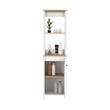 TUHOME St. Clair Linen Cabinet - Light Oak+White Engineered Wood