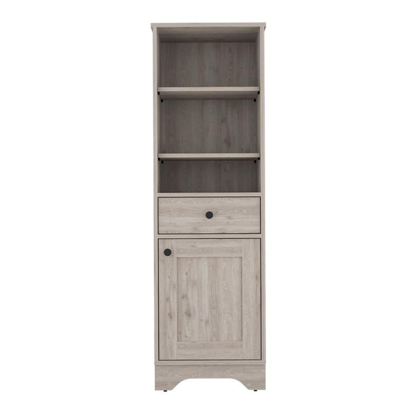 TUHOME St. Cloud Linen Cabinet - Light Grey  Engineered Wood