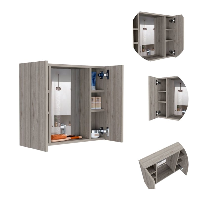 TUHOME Artemisa Medicine Cabinet  Engineered Wood Medicine Cabinets in  Gray