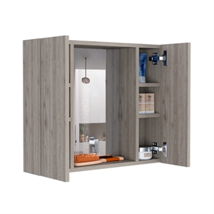 tuhome artemisa medicine cabinet - gray engineered wood - for kitchen