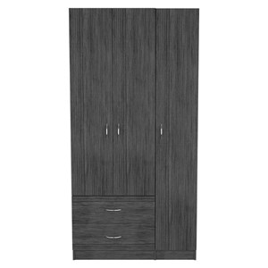 TUHOME Austral 3 Doors Armoire Engineered Wood Armoires in  Gray