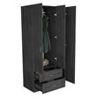 TUHOME Austral 3 Doors Armoire Engineered Wood Armoires in  Gray