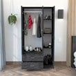 TUHOME Austral 3 Doors Armoire Engineered Wood Armoires in  Gray