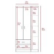 TUHOME Austral 3 Doors Armoire Engineered Wood Armoires in  Gray