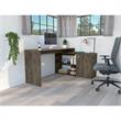 TUHOME Axis L-Shaped Desk Engineered Wood Desks in  Brown