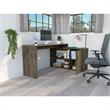 TUHOME Axis L-Shaped Desk Engineered Wood Desks in  Brown