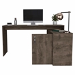 TUHOME Axis L-Shaped Desk Engineered Wood Desks in  Brown