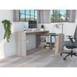 TUHOME Axis L-Shaped Desk Engineered Wood Desks in  Gray